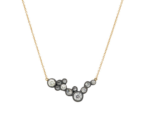 Diamond Cluster Bar Necklace