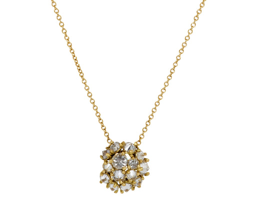 Roundish Inverted Diamond Pendant Necklace