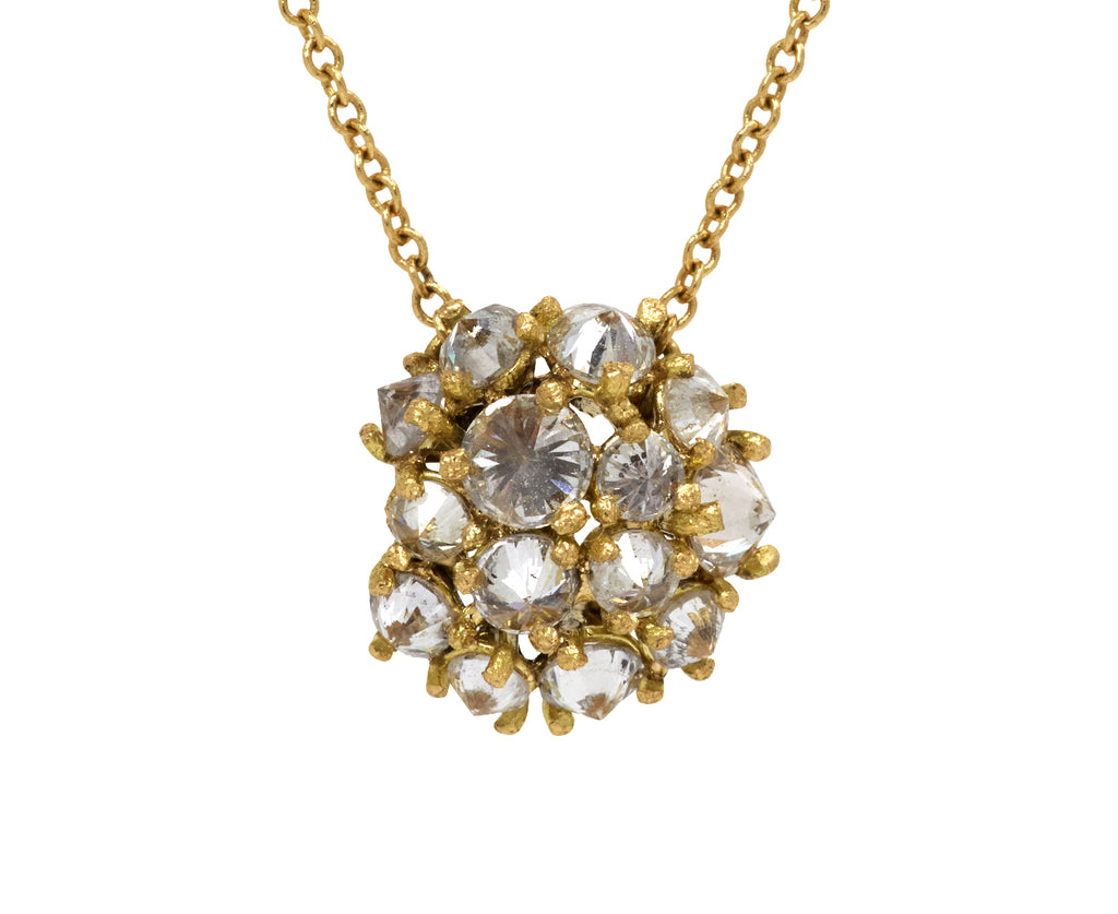 Roundish Inverted Diamond Pendant Necklace