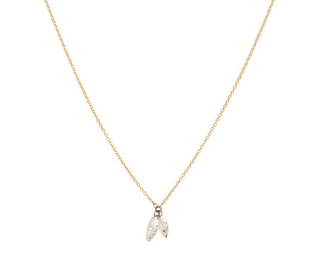 Double Free Set Marquise Diamond Pendant Necklace