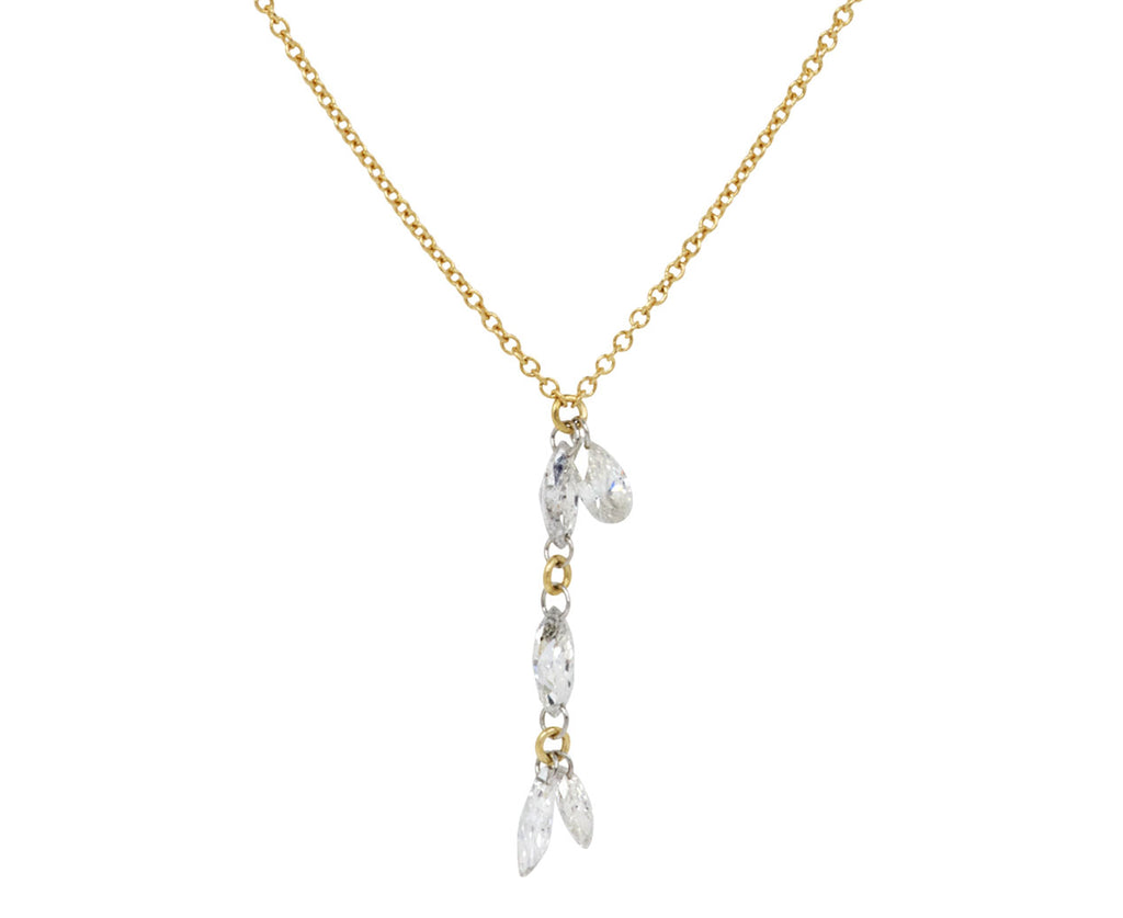 Marquise and Pear Shaped Diamond Dangle Necklace