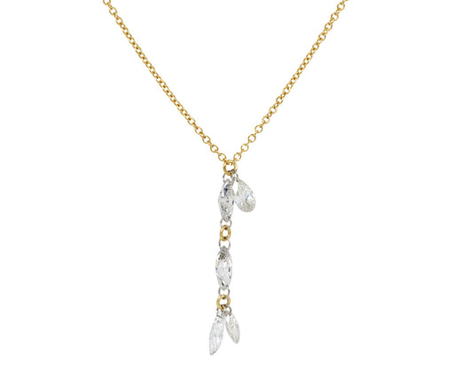 Marquise and Pear Shaped Diamond Dangle Necklace