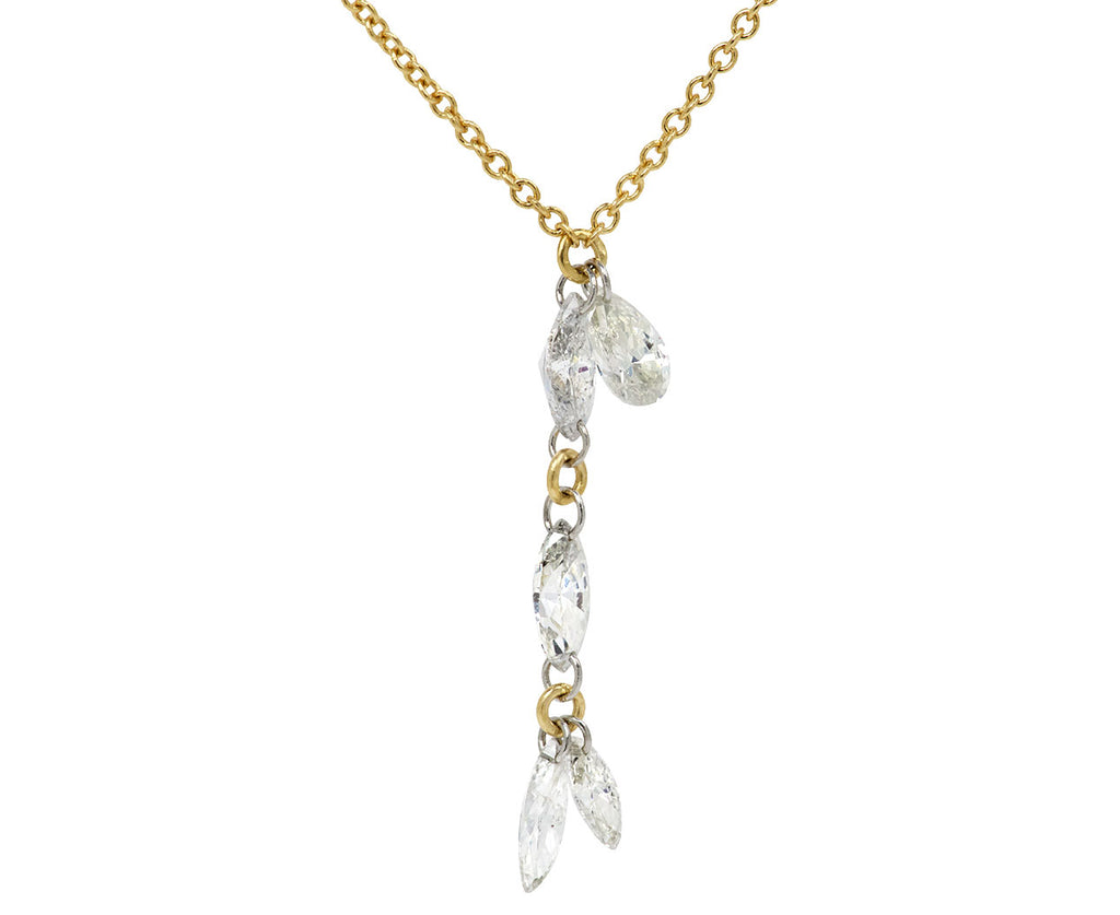 Marquise and Pear Shaped Diamond Dangle Necklace