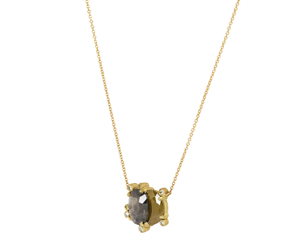 Double Rustic Diamond Pendant Necklace