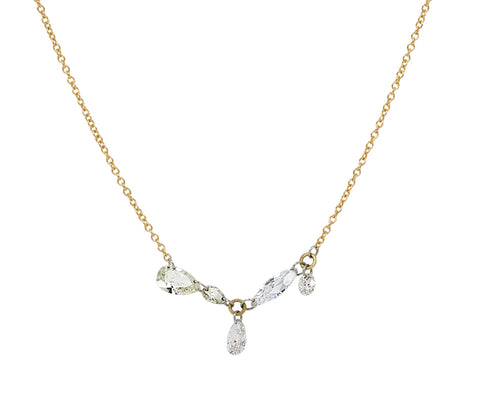 Mixed Shape Diamond Pendant Necklace