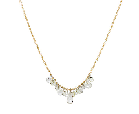 Rose Cut Diamond Cluster Pendant Necklace