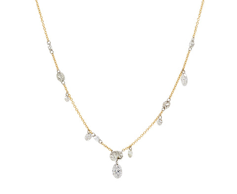 Mixed Round and Oval Diamond Necklace
