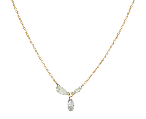 Triple Diamond Pendant Necklace