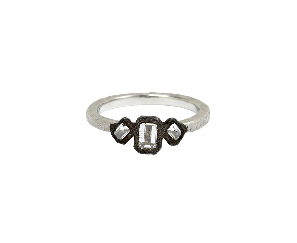 Todd Pownell Emerald Cut Diamond Trio Ring