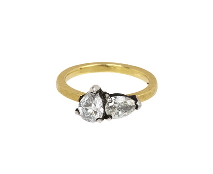 Two Pear Shape Diamond Solitaire Ring