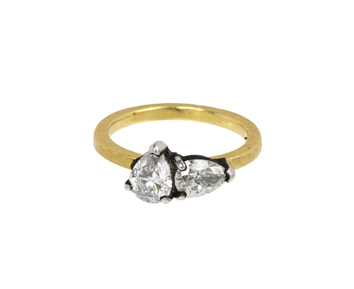 Two Pear Shape Diamond Solitaire Ring