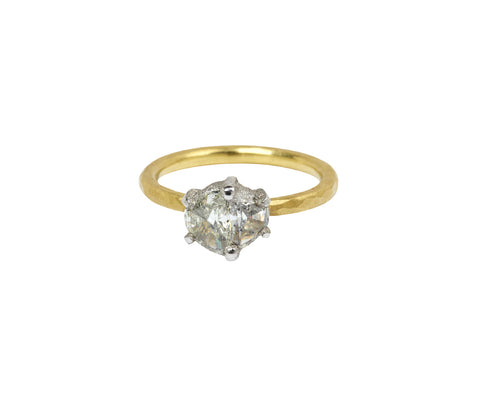 Half Moon Diamond Solitaire Ring