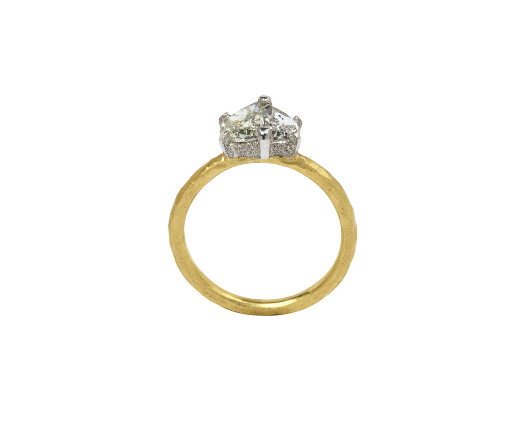 Half Moon Diamond Solitaire Ring