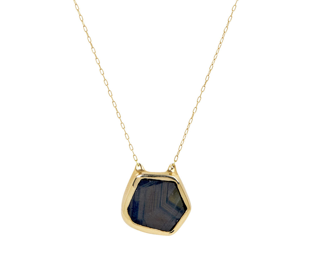 Blue Sapphire Kitten Pendant Necklace