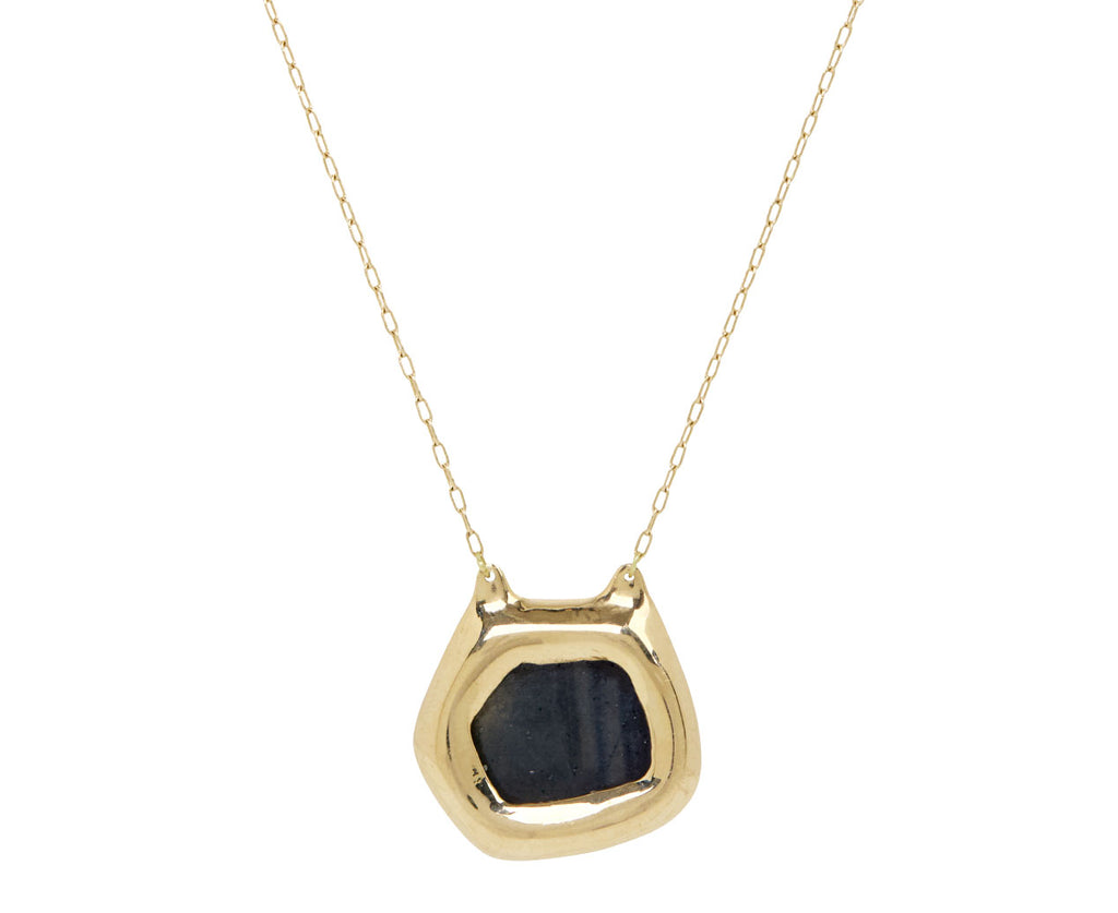 Blue Sapphire Kitten Pendant Necklace
