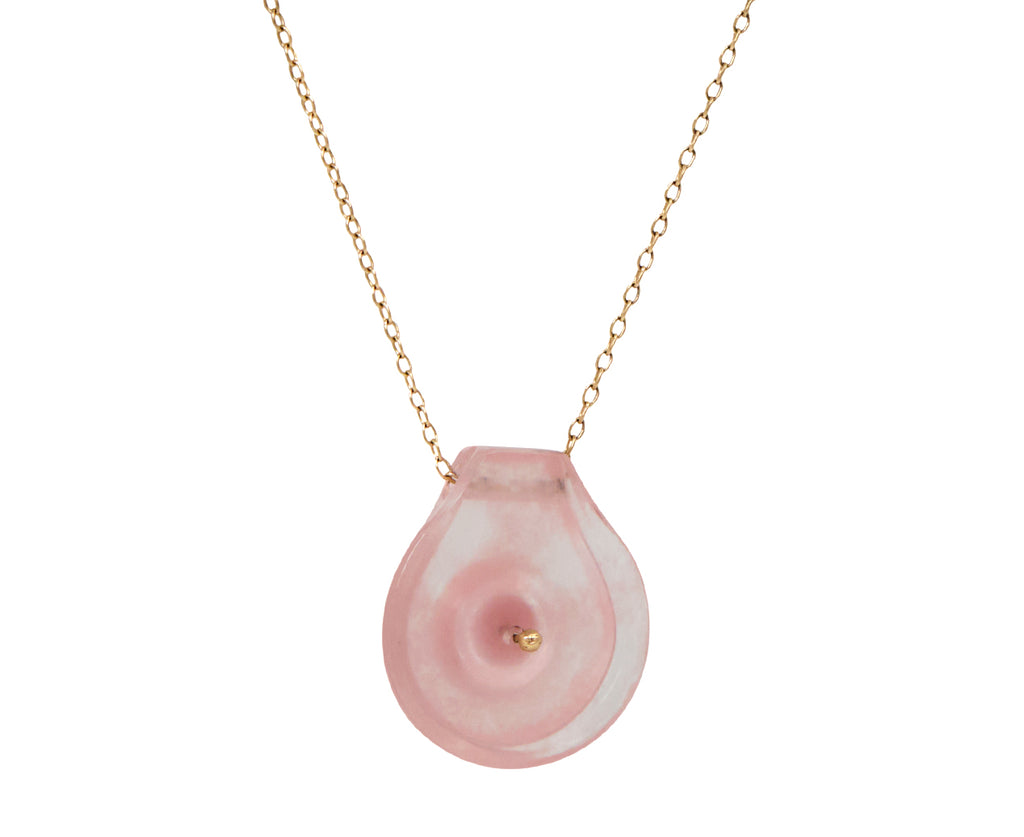 Rose Quartz and Pink Opal Cut Stone Button Necklace