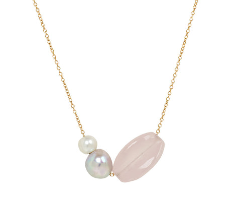 Rose Quartz and Pearl Necklace