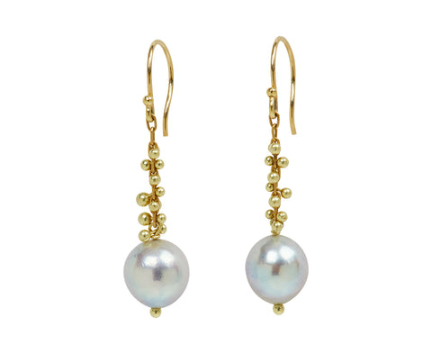 TenThousandThings White Pearl Drop Earrings