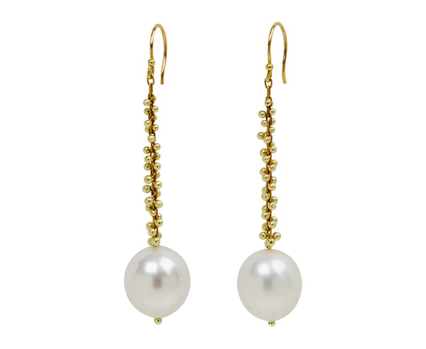 TenThousandThings White Pearl Long Drop Earrings