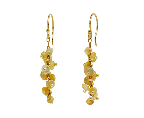 TenThousandThings Ethiopian Opal Short Spiral Earrings