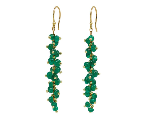 TenThousandThings Emerald Spiral Beaded Earrings