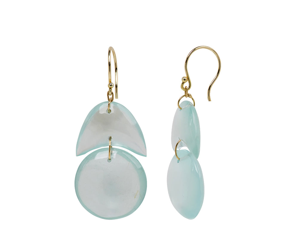 TenThousandThings Aquamarine Arrowhead Earrings - Closeup