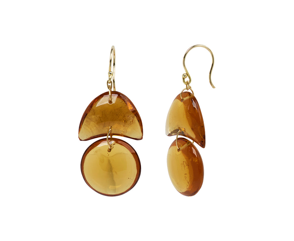 TenThousandThings Citrine Arrowhead Earrings - Closeup
