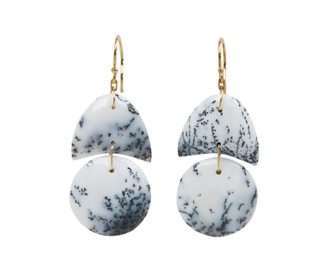 Dendritic Opal Tiny Arp Earrings