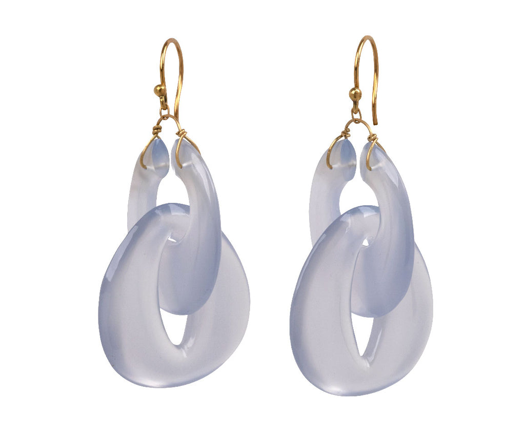 Blue Chalcedony Peacock Link Earrings - TWISTonline