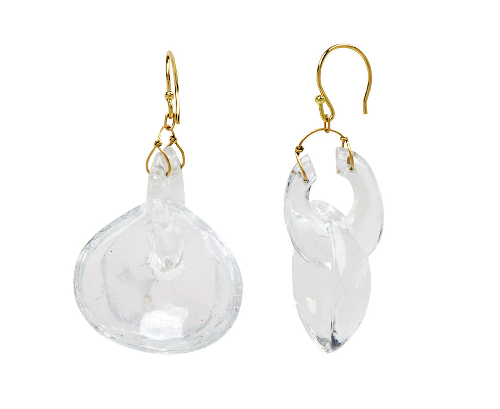 Small Crystal Quartz Gong Earrings