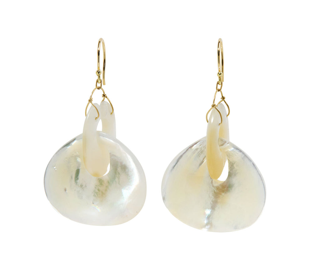 TenThousandThings Mother of Pearl Gong Earrings