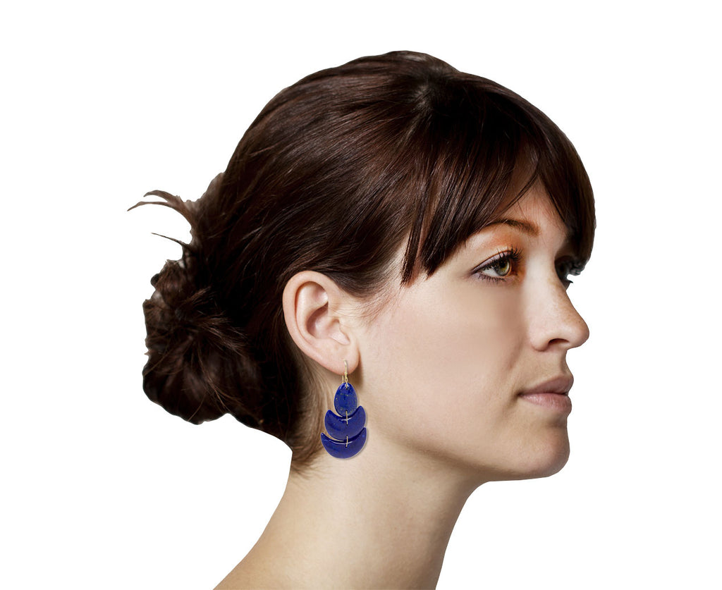 Lapis Lotus Earrings