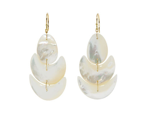 TenThousandThings Mother of Pearl Lotus Earrings