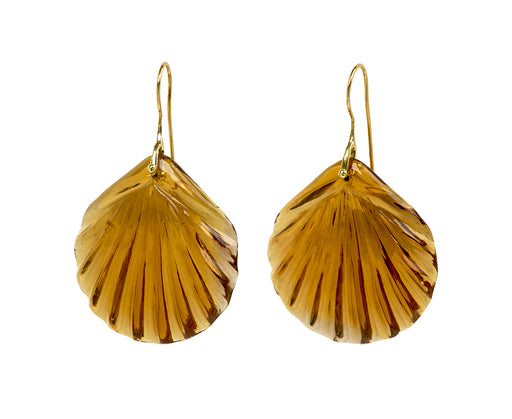 TenThousandThings Citrine Fan Stone Earrings