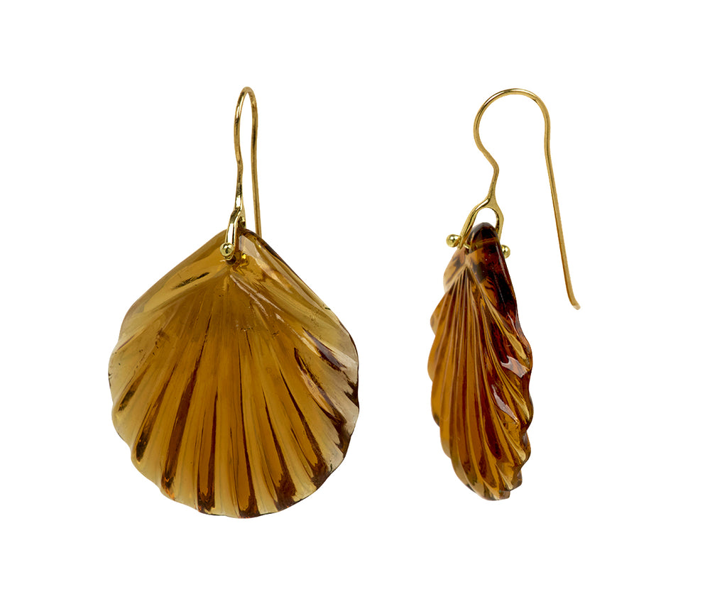 Citrine Fan Stone Earrings