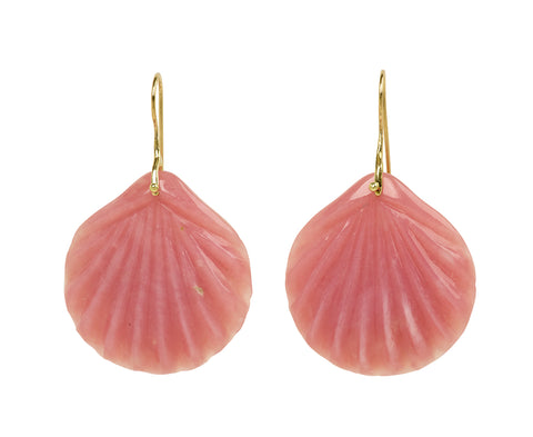 Pink Opal Fan Stone Earrings