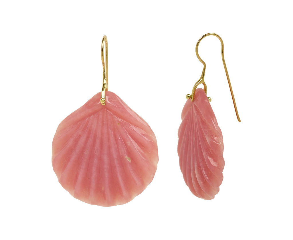 Pink Opal Fan Stone Earrings