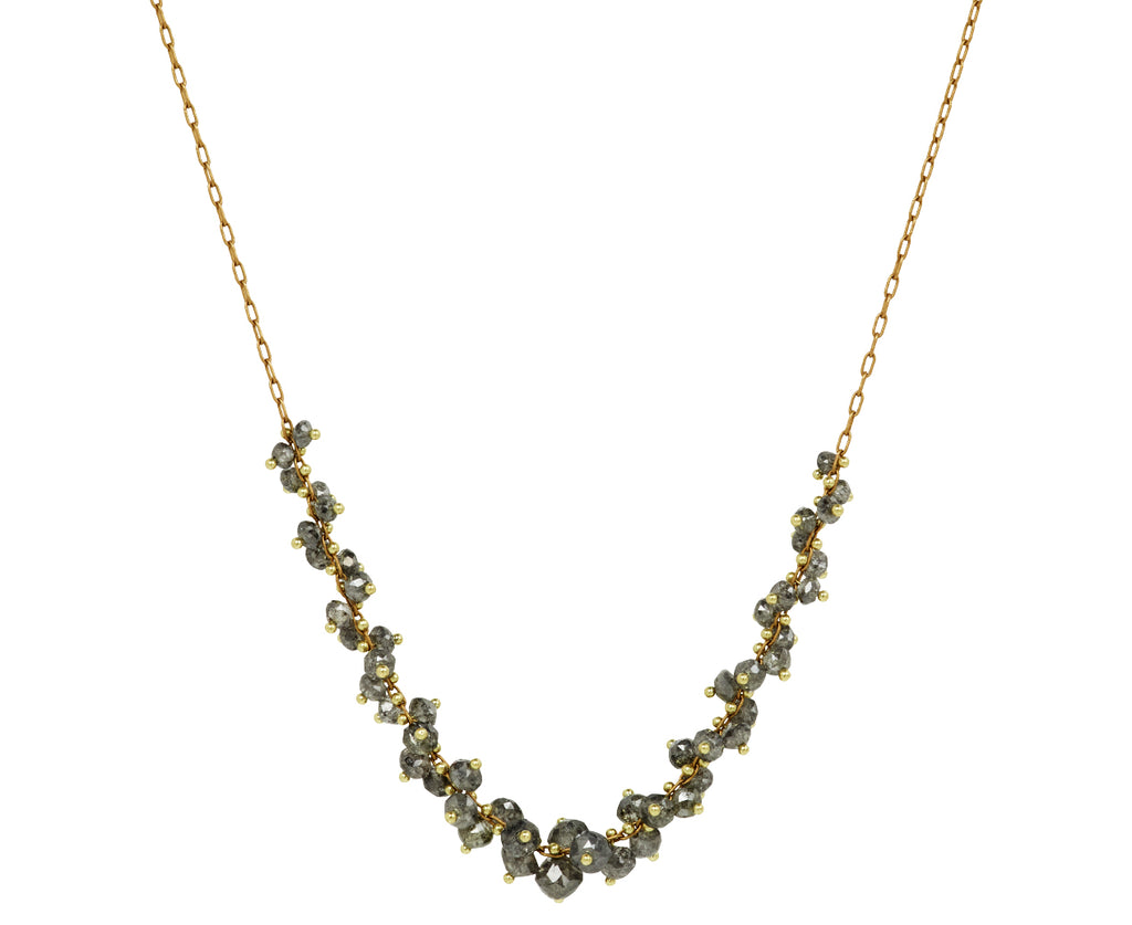 TenThousandThings Salt & Pepper Diamond Center Spiral Necklace