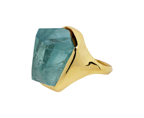 Faceted Aquamarine Ring