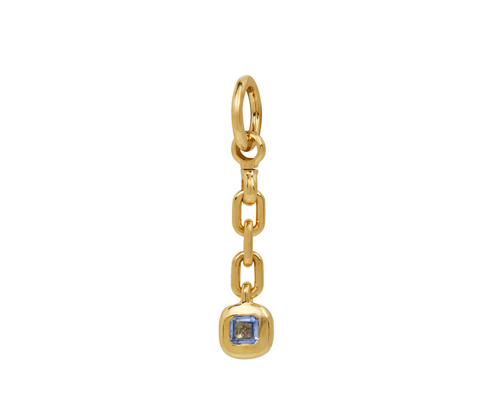Asscher Blue Sapphire Carriage Drop Pendant ONLY