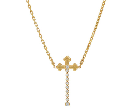 Diamond Dangling Cross Necklace