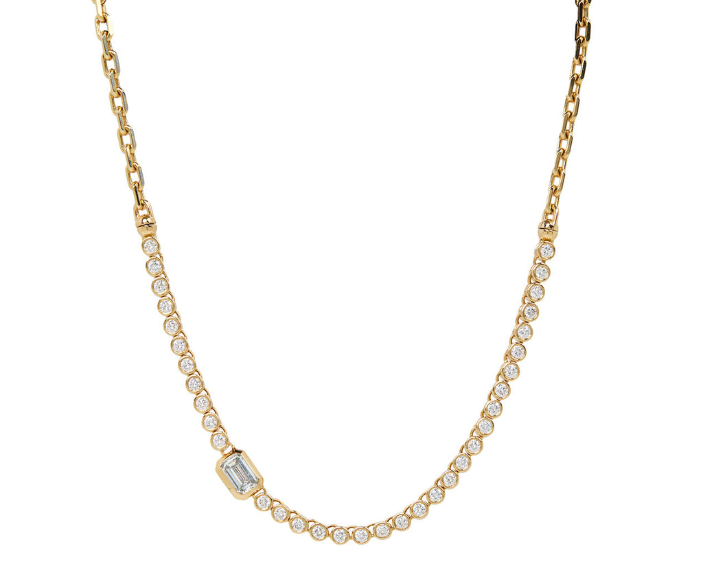 Emerald Cut Diamond Vessel Necklace