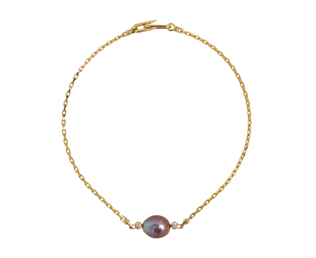 Pink Pearl and Diamond Machina Necklace