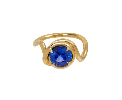 Round Blue Sapphire Ring