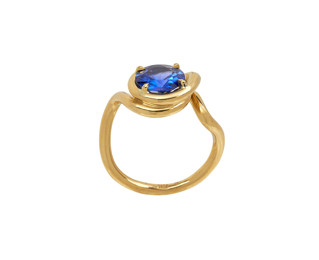 Round Blue Sapphire Ring