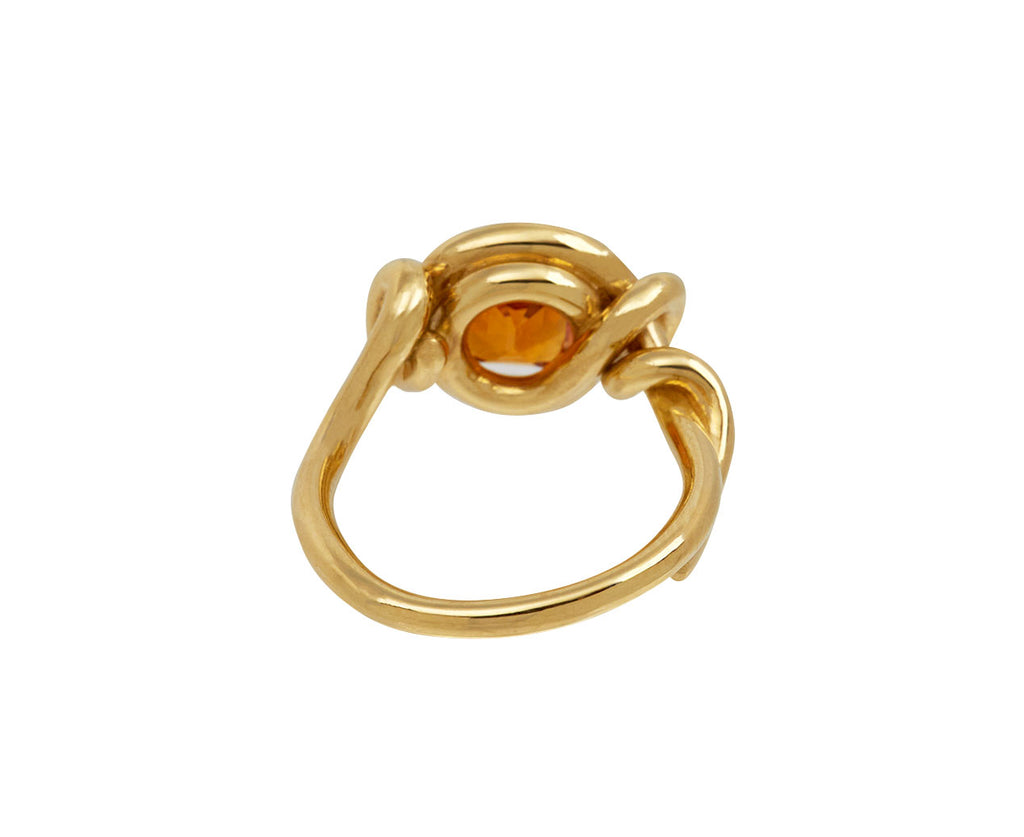 Cushion Cut Mandarin Garnet Ring