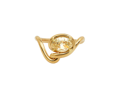 Fancy Light Brown Yellow Oval Diamond Ring