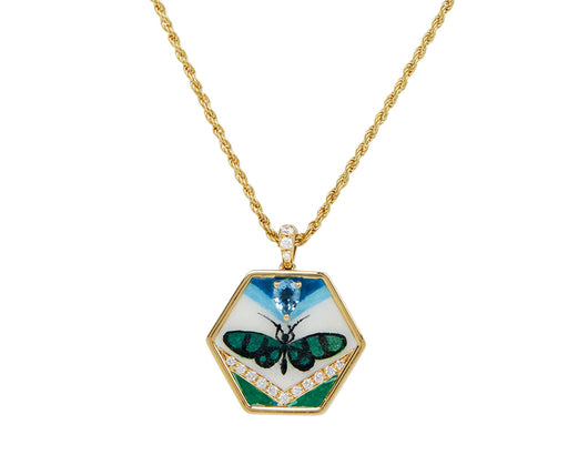 Change Your Stripes Green Butterfly Necklace