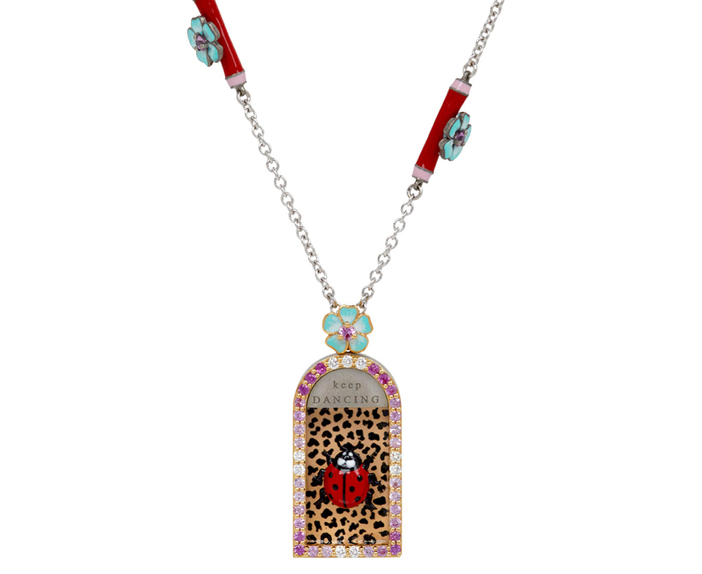 Keep Dancing Ladybug Pendant Necklace
