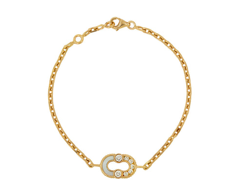Diamond and Mother-of-Pearl Magnetic Bracelet